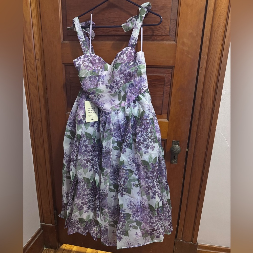 Floral Lavender Sundress with Ties - Women